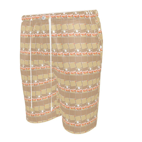 'Orange Swirl On The Beach' Men's Pajama-Lounge Shorts