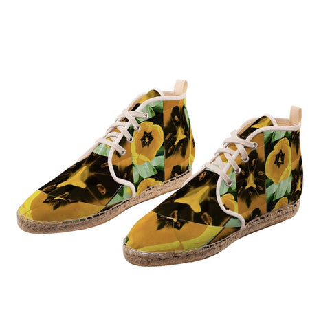'Dua Tulipa Stamen’ Men's Hi-top Lace Up Espadrilles