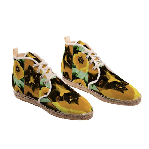 'Dua Tulipa Stamen’ Men's Hi-top Lace Up Espadrilles