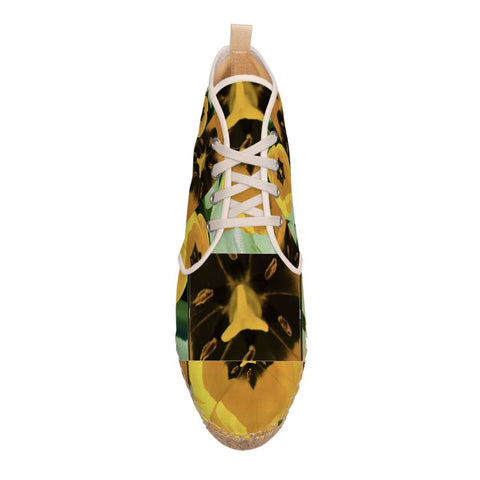 'Dua Tulipa Stamen’ Men's Hi-top Lace Up Espadrilles