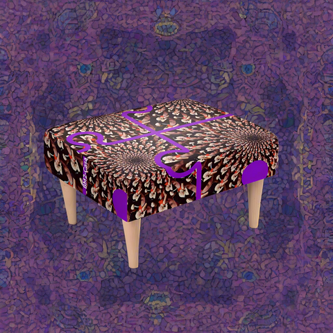 BM2-Casa 'Purple Peacock' Footstool