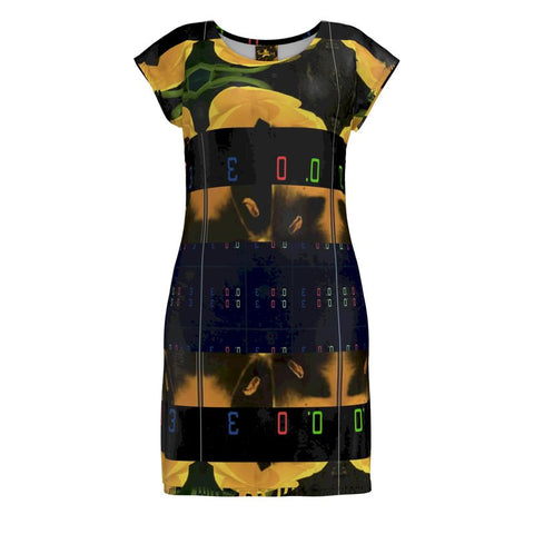 ‘Blackout Blueprint' Stamen T-Shirt Dress