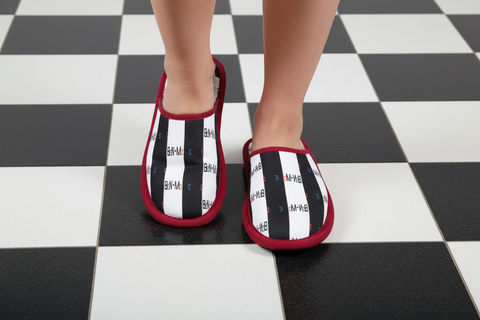 'Logo Blocked' Unisex Slippers