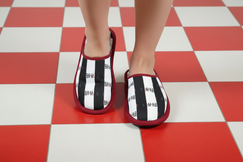 'Logo Blocked' Unisex Slippers