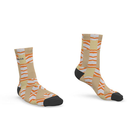 'Orange Swirl On The Beach' Unisex Socks