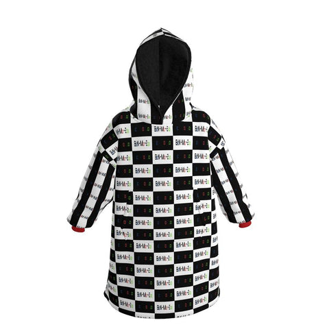'Logo Blocked' Unisex Sherpa Lined Hooded Blanket Coat