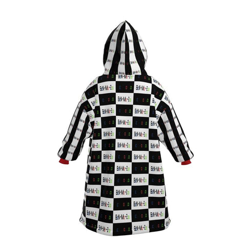 'Logo Blocked' Unisex Sherpa Lined Hooded Blanket Coat