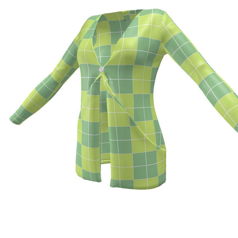 Sunrise 360 ‘Irish Tee Checkerboard' Ladies Cardigan w/ Pockets-Sample