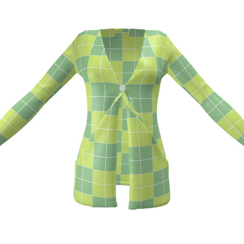 Sunrise 360 ‘Irish Tee Checkerboard' Ladies Cardigan w/ Pockets-Sample