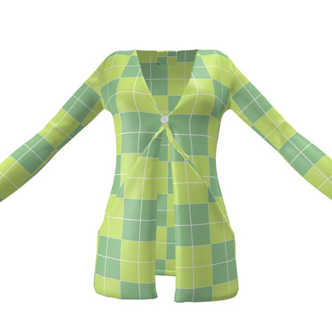 Sunrise 360 ‘Irish Tee Checkerboard' Ladies Cardigan w/ Pockets-Sample