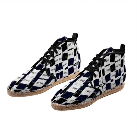 ‘Logo Blocked' Men's Hi-Top Lace Up Espadrilles