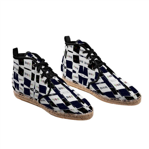 ‘Logo Blocked' Men's Hi-Top Lace Up Espadrilles