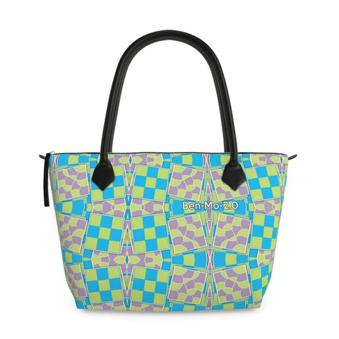 ‘Irish Tee’ Checkerboard' Zip Top Handbag