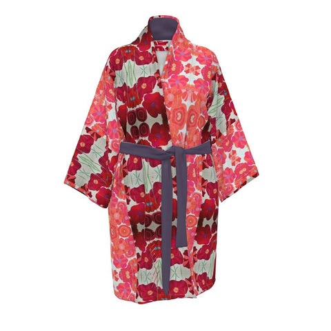 ‘Poppies for Papi Hybrid' Unisex Kimono
