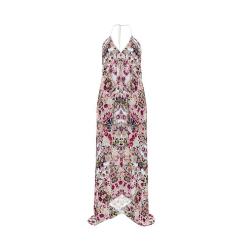 ‘Rula's Cherry Blossom' Halterneck Backless Dress