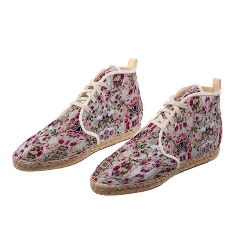 'Rula's Cherry Blossoms' Men's Hi-Top Espadrilles