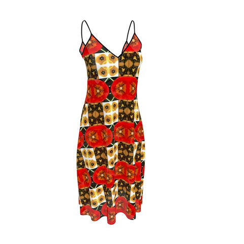 'Dua Tulipa Patchwork’ Sleeveless Midi Dress