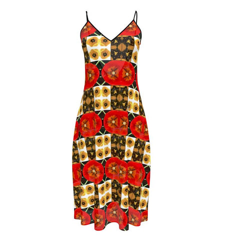 'Dua Tulipa Patchwork’ Sleeveless Midi Dress