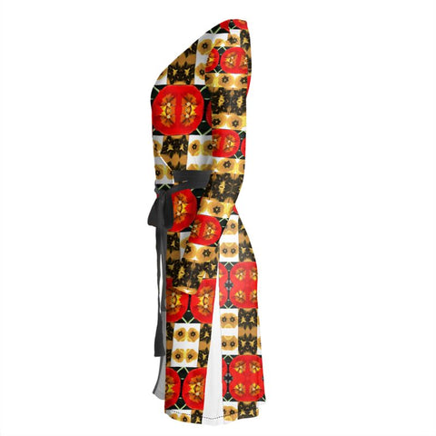 'Dua Tulipa Patchwork’ Wrap Dress