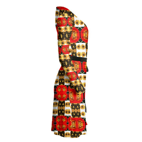 'Dua Tulipa Patchwork’ Wrap Dress