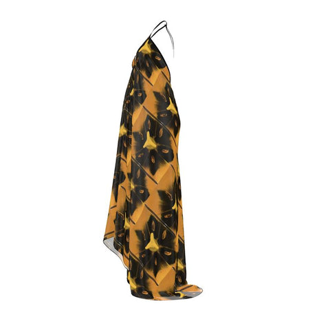'Una Tulipa Stamen' Halterneck Backless Dress