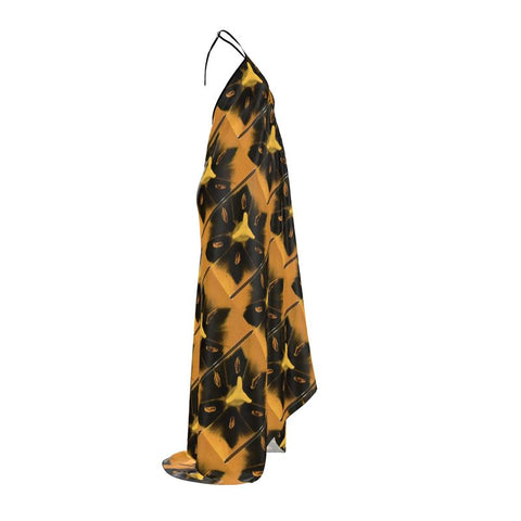 'Una Tulipa Stamen' Halterneck Backless Dress