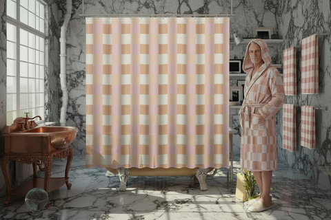 BM2-Casa 'Peche Fresh' Shower Curtain