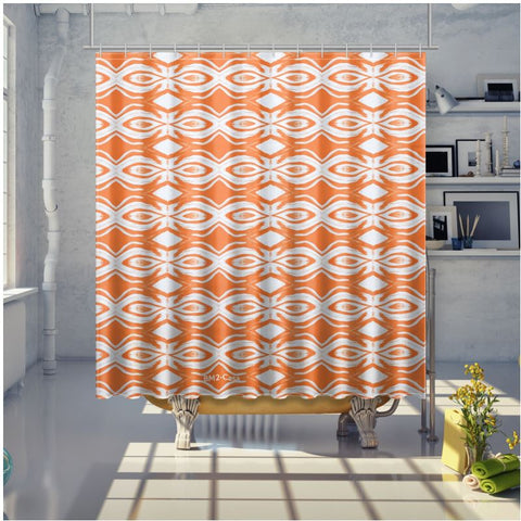BM2-Casa 'Orange Curl' Shower Curtain
