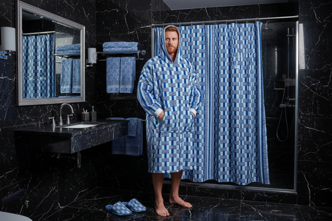 BM2-Casa 'Le Morrocaine Bleu' Unisex Waterproof Changing Robe