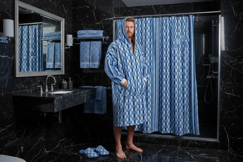 BM2-Casa 'Le Morrocaine Bleu' Unisex Waterproof Changing Robe