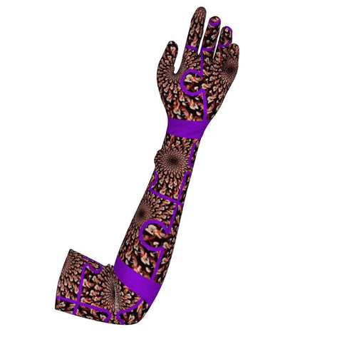 'Purple Peacock Tate' Long gloves