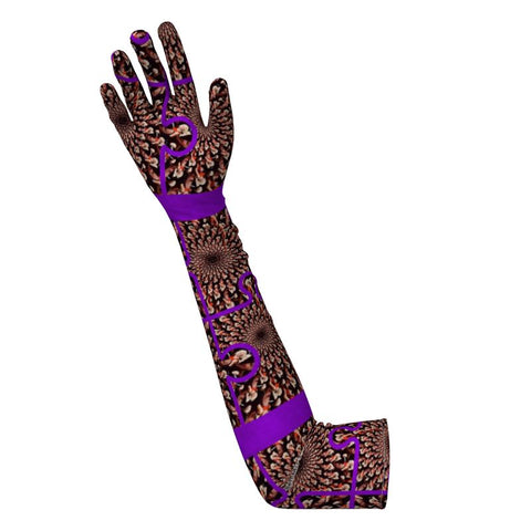 'Purple Peacock Tate' Long gloves