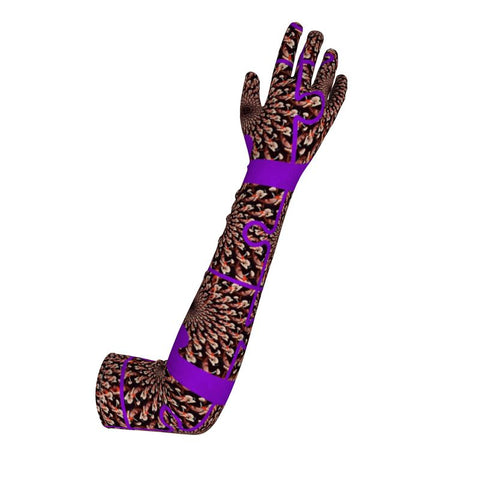 'Purple Peacock Tate' Long gloves