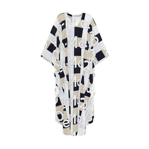 'Logo Four Corners' Unisex Silk Kaftan