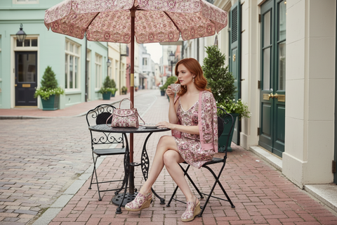 'Rula's Cherry Blossoms' Mini Slip Dress