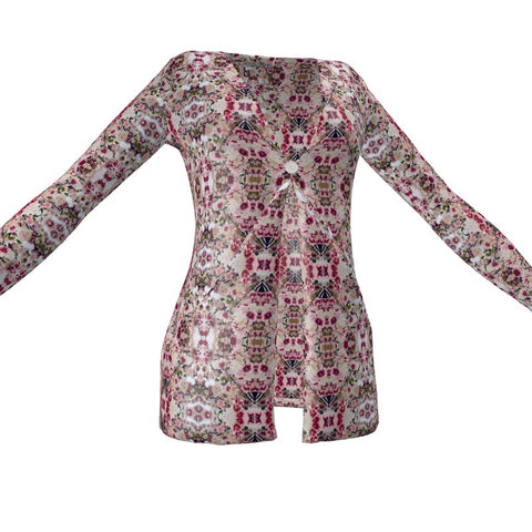 'Rula's Cherry Blossoms' Ladies Cardigan With Pockets
