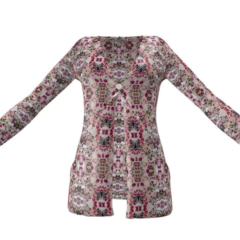 'Rula's Cherry Blossoms' Ladies Cardigan With Pockets