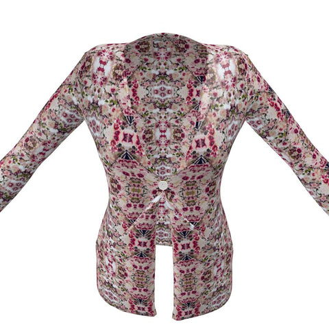 'Rula's Cherry Blossoms' Ladies Cardigan With Pockets