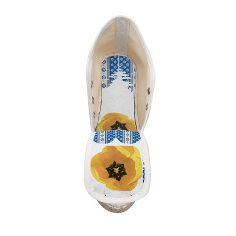 ‘Le Muse du Regence Fleur' Women’s  Hi-top Lace Up Espadrille Wedges