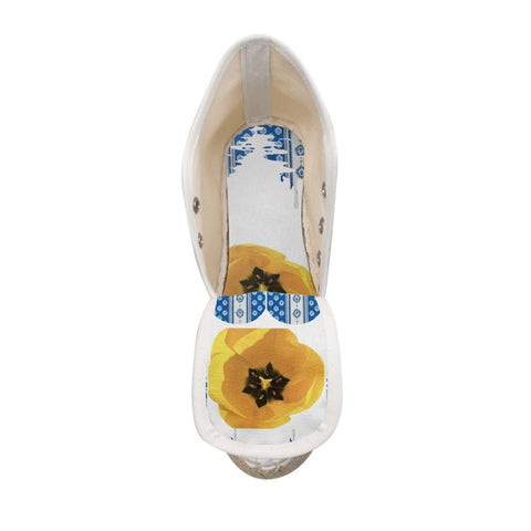 ‘Le Muse du Regence Fleur' Women’s  Hi-top Lace Up Espadrille Wedges