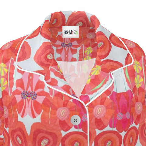 'Poppies for Papi' Women's Luxury Pajama Shirt