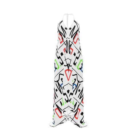 'Logo Arte' Halterneck Backless Dress