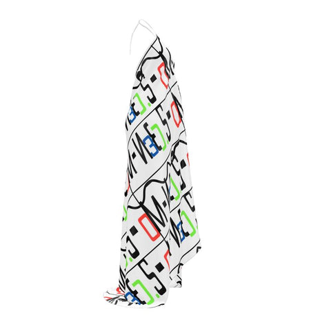 'Logo Arte' Halterneck Backless Dress