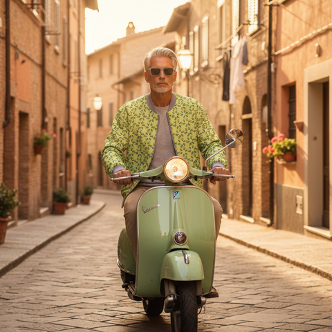 'Cool Irish Apples' Mens Reversible Silk Bomber Jacket
