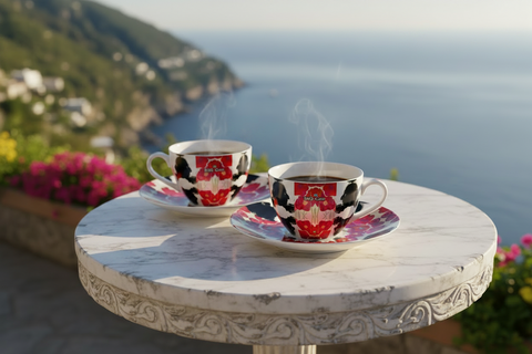 BM2-Casa 'Poppies for Papi Capri' Cup and Saucer