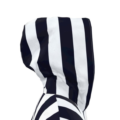 'B/W Stripes' Womens Hooded Rain Mac
