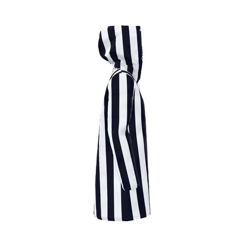 'B/W Stripes' Womens Hooded Rain Mac