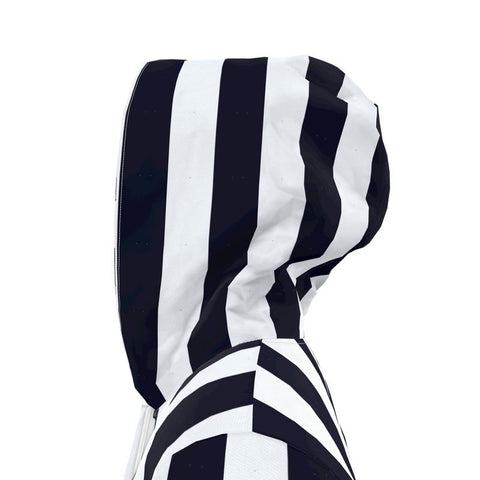 'B/W Stripes' Womens Hooded Rain Mac