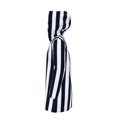 'B/W Stripes' Womens Hooded Rain Mac