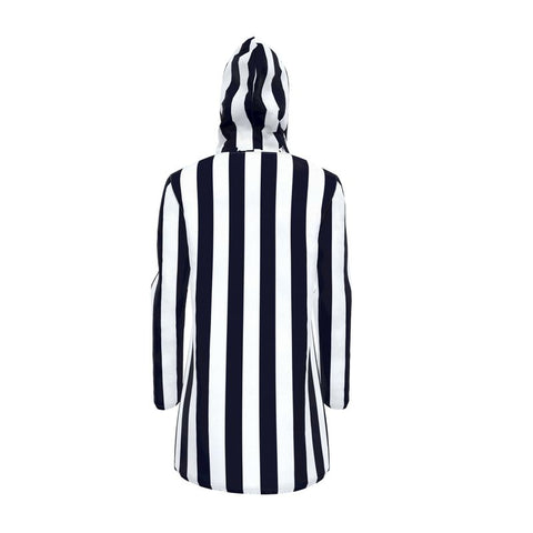 'B/W Stripes' Womens Hooded Rain Mac